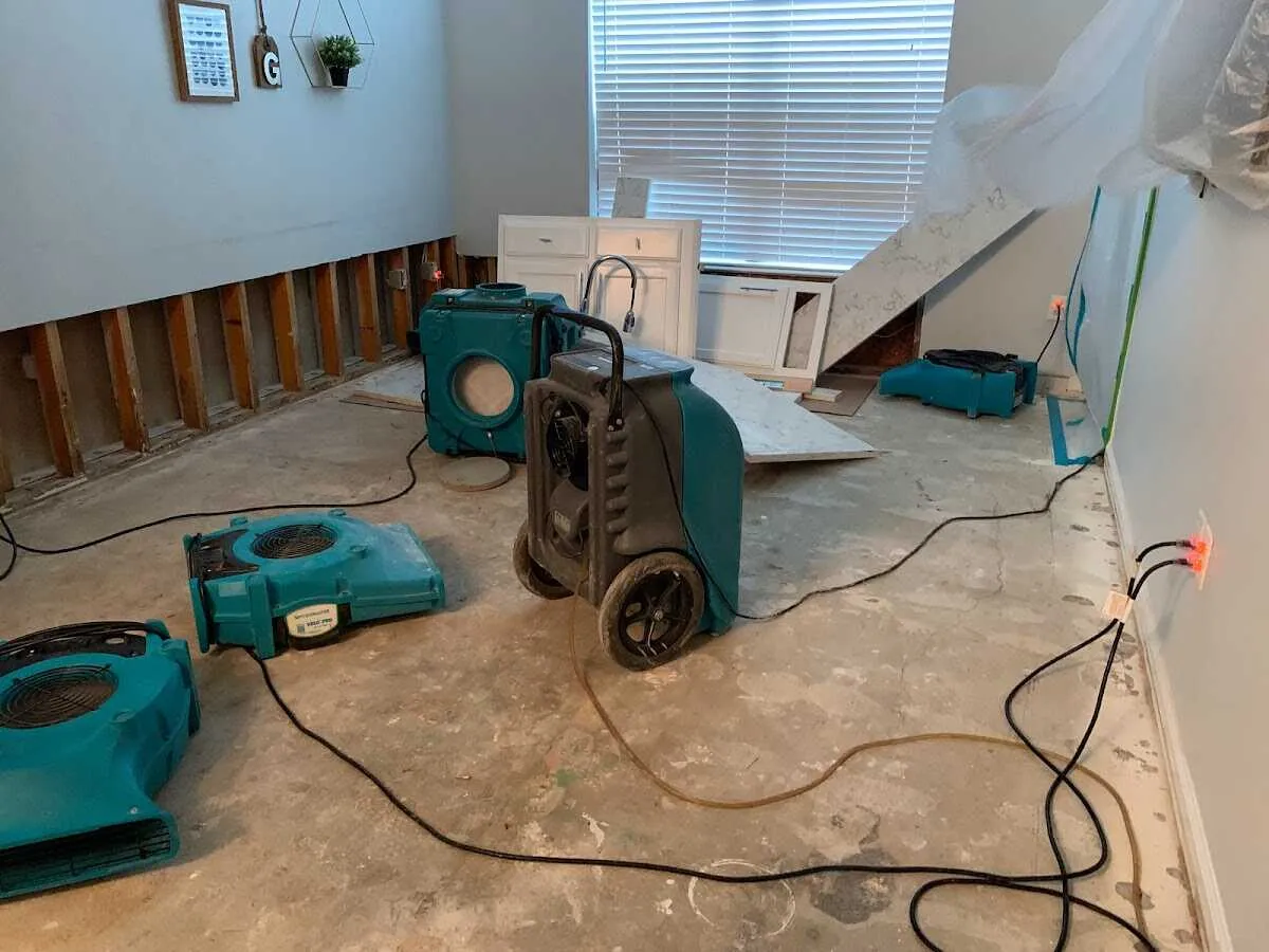 Dehumidifier in flood-cut room for Water Extraction & Removal in Redwood City